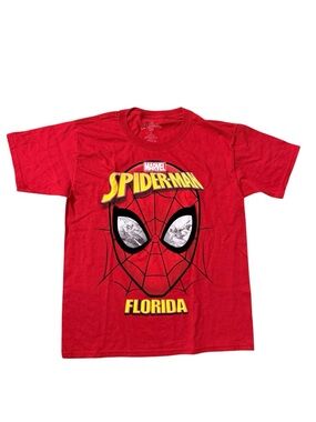 Marvel Spider-Man Red Tee with Yellow Logo size L 10/12